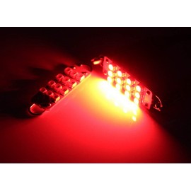 iJDMTOY 12-SMD-3528 1.72-In 43mm 211-2 212-2 214-2 561 Rigid Loop Festoon Replacement Bulbs Compatible With Car Side Door Courtesy Lights, Brilliant Red
