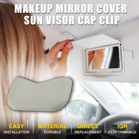 TUCKBOLD Makeup Mirror Cover Sun Visor Cap Clip for Nissan Pathfinder Robust No.964201MA0A | Inner Sun Visor Bolt Cover Grey with Flat Pry Bar 1 Set