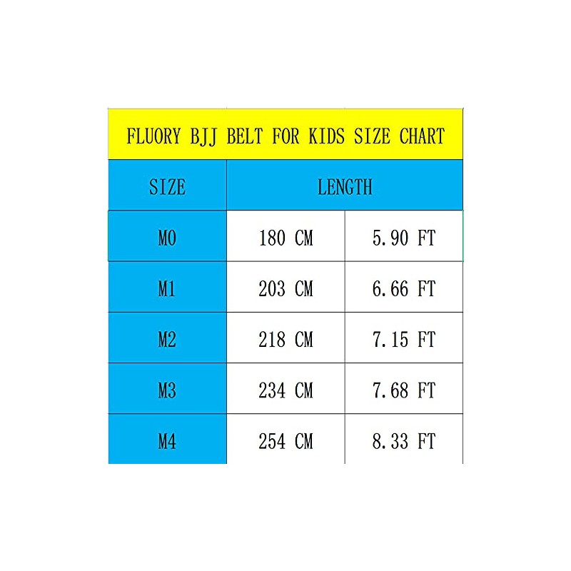 FLUORY BJJ Cinturón para niños, cinturones brasileños Jiu Jitsu hechos