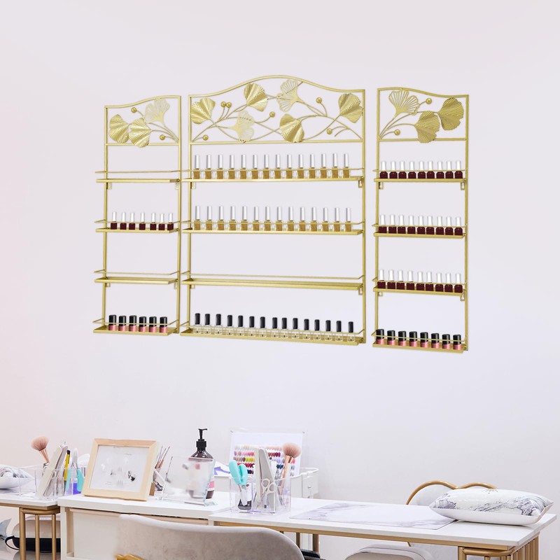3PCS Wall Mounted Nail Polish Storage Racks, Metal Display Rack