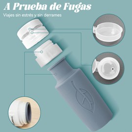 16 Piezas de Botellas de Viaje de Silicona, Contenedor de Tamaño de Viaje de 3 Oz Aprobado Por la Tsa, Sin Bpa, A Prueba de Fugas, Comprimible, Accesorios de Viaje Recargables (Colores Fríos-17 PCS)