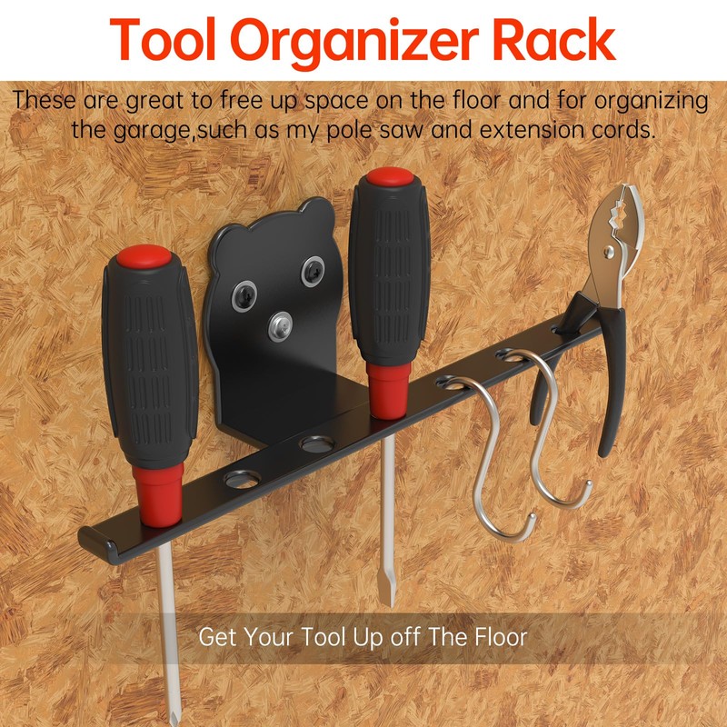 KOMOHOM Backpack Blower Rack Wall Mount with Rubber Coating，100lb Weight