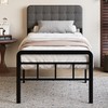 Fly-CTsoar 18 Inch Twin Bed Frame with Upholstered Headboard and