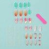 Summer 3D Water Drops Press on Nails Medium Almond False