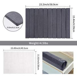 Stone Dish Drying Mats for Kitchen Counter, Quick-drying Mat with Non-slip Mat, Diatomaceous Earth Drying Mat for Dishes Bottles Cups, Water Absorption & Heat Resistance, Grey 23.2"(L)×15.4"(W)