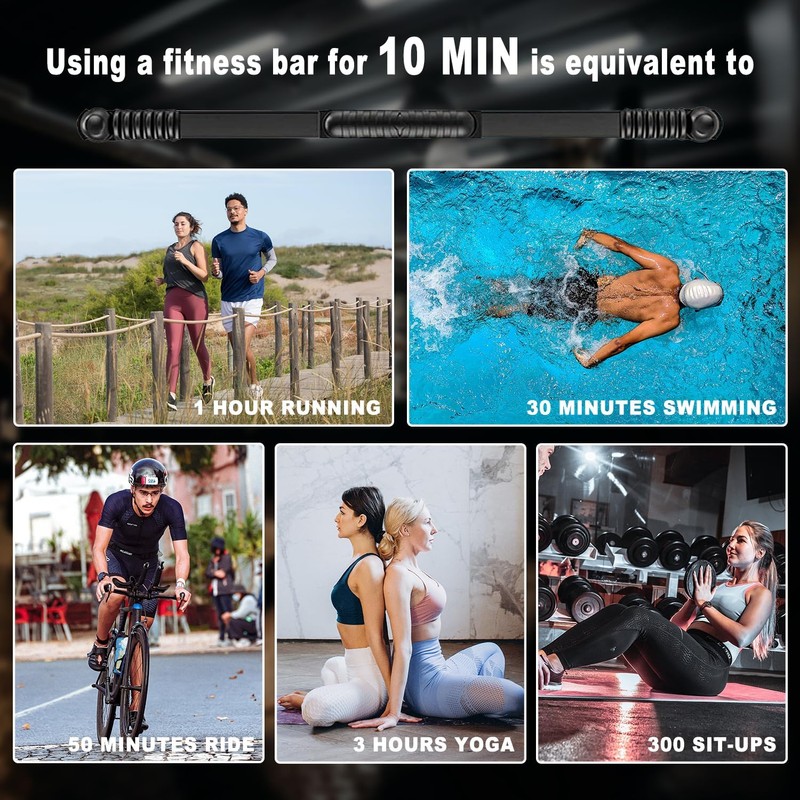 Fitness Bar for Workout,Elastic Exercise Bar, Vibration Weight Stick,Body Physical