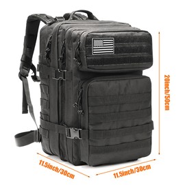 ONE WVW PIN Tactical Backpack for Men Bug Out Bag Army Pack Rucking Backpacks 45L MOLLE Military 3 Day Hiking Treeking Rucksack(Black Camo)