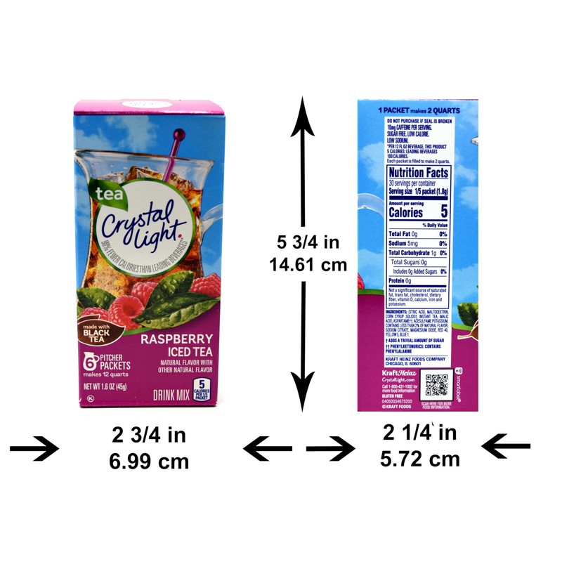 Crystal Light Raspberry Iced Tea Drink Mix, 12-Quart 1.6-Ounce Canister