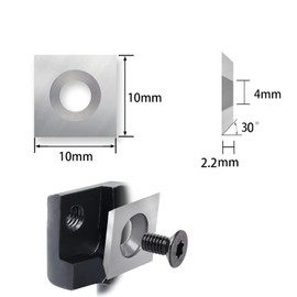 YANSYUAN CNC Spoilboard Surface Milling Cutter for Router, Face Milling Cutter for Wood Reversible Plate Cutter,Titanium-Coated Tungsten Carbide Replacement Inserts (10x10)