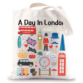 G2TUP Londres - Bolsa de lona para regalo de Londres, regalo inspirado en Londres, regalo para el amante de Londres, Bolso bolsa Day in London, M