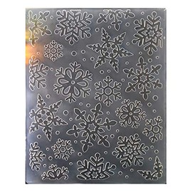 Kwan Crafts Christmas Snowflake Plastic Embossing Folders for Card Making Scrapbooking and Other Paper Crafts, 12.1x15.2cm