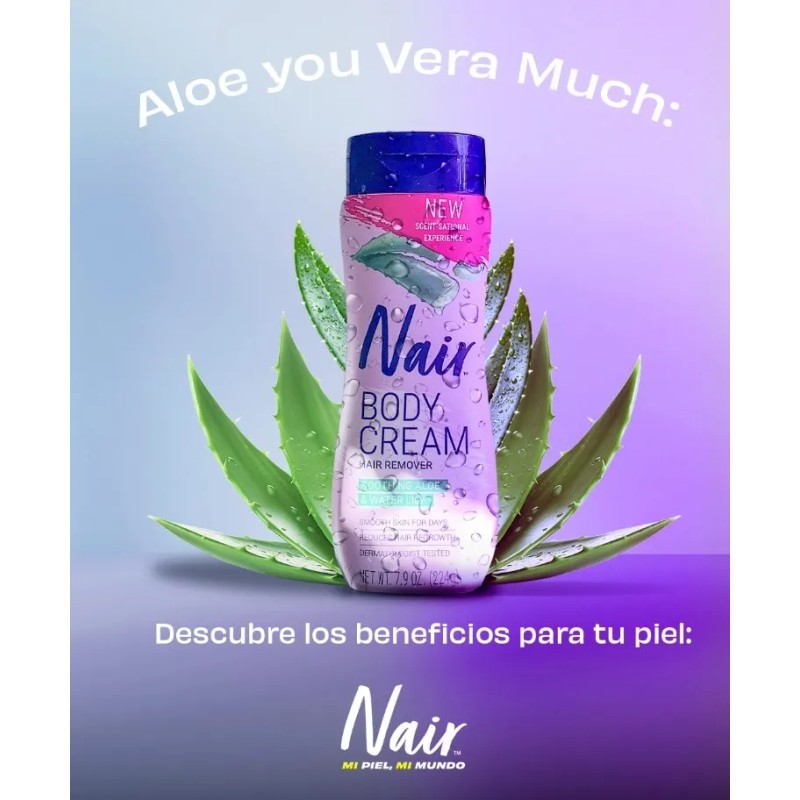 Crema Depilatoria Nair Con Aloe Vera Piel Suave Vello Grueso