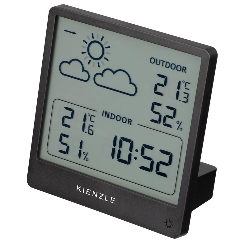 Kienzle Slim Wireless Weather Station, Slim Design, Temperature and Humidity