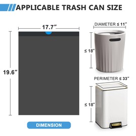 4 Gallon Trash Bags Drawstring, JUKFITA Tear-Free Small Trash Bags, 60 Count Black Unscented Garbage Bags for Bathroom Bedroom Office Kitchen