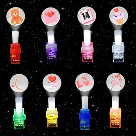 TMLDOT Valentines Day Cards - 32 Packs LED Finger Lights with Valentine Cards, Light Up Toys Bulk Valentines Exchange Party Favors for School Classroom