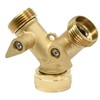 Dapetz ® 3/4" Solid Brass Double Tap Adaptor Brass 2