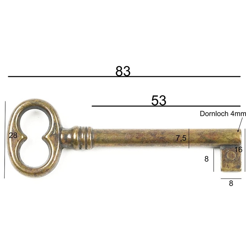 Furniture Key Antique Style Furniture Burnished Replacement Key Blank Patina