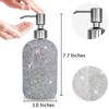 SlowVibes 18Oz Bling Glass Soap Dispenser with Rust Proof Stainless