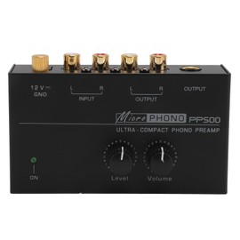Phono Record Player Preamplifier, RIAA Equalized, Low Noise A/D Converter with Moving Magnet, Multiple Connection Options (EU Plug)