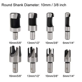 8PCS High Carbon Steel Drill Wood Plug Tenon Drill Bit Cutter 6mm/ 10mm/ 13mm/ 16mm Woodworking Tool Set