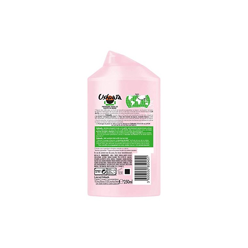Ushuaia – Gel Douche Douceur Du Japon Lait de Riz et Fleur
