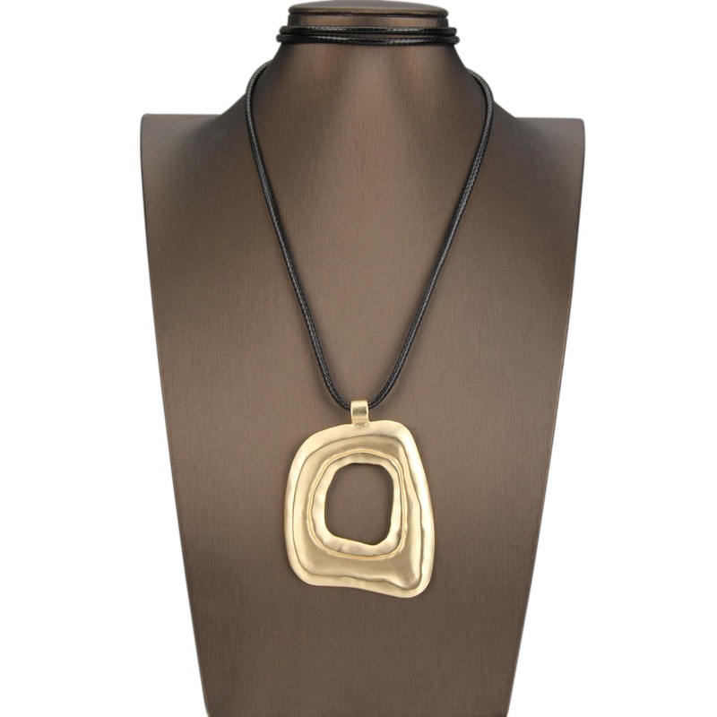 Jeniiahua Vintage Pendant Necklace Women Black Gold Gothic Boho Necklace