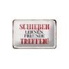 Tin Sign with Saying 18 x 12 cm Shoot Learn