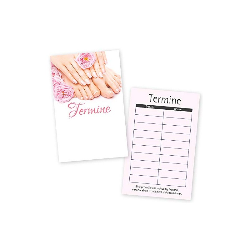 500 Foot Care Appointment Cards Manicure & Pedicure for Cosmetic