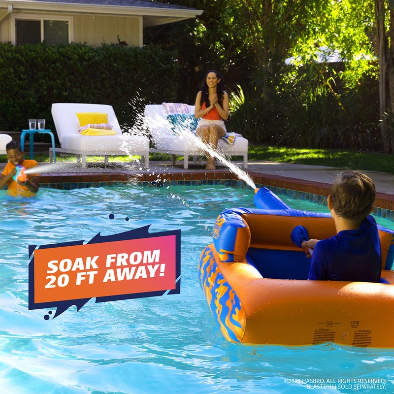 NERF Super Soaker Megaforce Battle Tank Ride-On – Inflatable Pool