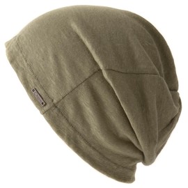 CHARM Linen Beanie Summer Hat – Women's Made of Japan Hat Knitted Thin Lightweight, khaki