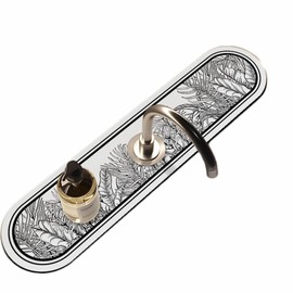 CYlovinho Kitchen Sink Splash Guard, Silicone Faucet Splash Cover, Diatom Mud Faucet Absorbent Mat, Sink Drain Mat, Faucet Handle Drip Collector Tray (Sketch Jungle)