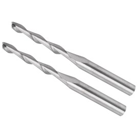 CoCud Spiral End Mills, 1/8" Shank 2mm x 17mm Solid Carbide 2-Flute CNC Router Bits Milling Cutters - (Applications: for Plywood Hardwood Plastic), 2-Pieces
