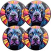 Round Gas Stove Burner Covers Set Of 4,Colorful Geometric Art