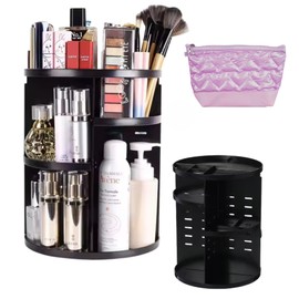 Organizador de maquillaje giratorio, caja de cosmeticos con niveles colores incluye obsequio
