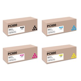 PC600 408310 408311 408312 408313 High Yield Toner Cartridge Compatible with P C600 Printer | 4 Pack, 1 Black 1 Cyan 1 Magenta 1 Yellow