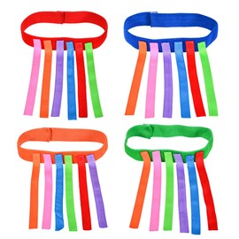 DOITOOL 4pcs Toy Tail Catcher Belt, Children's Play Belt for Training and Party Games, Outdoor Birthday Party, Assorted Colours