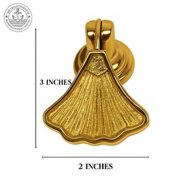 collectiblesBuy Shiny Brass Ginkgo Leaf Cabinet Knobs – Solid Brass Drawer Pulls Gold Finish Handles for Kitchen, Dresser, Wardrobe | Nature-Inspired Decorative Hardware (Ginkgo Set of 2)