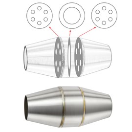 ZSDTRP Exhaust Pipe Resonator Baffle Muffler DB Killer Quiet Mid Pipe Expansion Chamber Silencer Noise Eliminator Deadener for Motorcycle ATV UTV Go Kart (C), SCL-2018070016