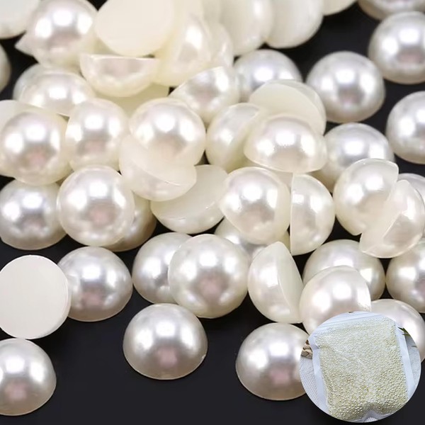10000PCS 2.5mm Nail Art Flatback Half Round Tiny Pearls Ivory