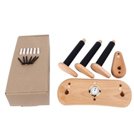 Wood Electric Guitar Wall Mount Horizontal Universal Space Saving Split Bass Acoustic Guitar Display Hanger with Hygrometer