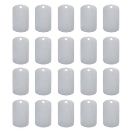 MECCANIXITY Metal Blank Tags Stamping, Silver Blank Dog Tags DIY Engraving Blank Tags for Pet Dog ID Tags, Pendant Decoration, Craft Tags, Pack of 20