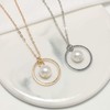 TseenYi Circle Pearl Necklace Chain Tiny Pearl Pendant Necklace Karma