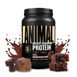 Animal Animal Whey Isolate Protein Powder - Loaded for Pre & Post Workout Muscle Builder and Recovery with Digestive Enzymes for Men & Women - 25g Protein, Great Taste, Low Sugar - Brownie Batter 2 lbs