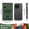 SHILIPAIJC 6pcs Waterproof Notebook with 2 Pens, Small Pocket Notepad