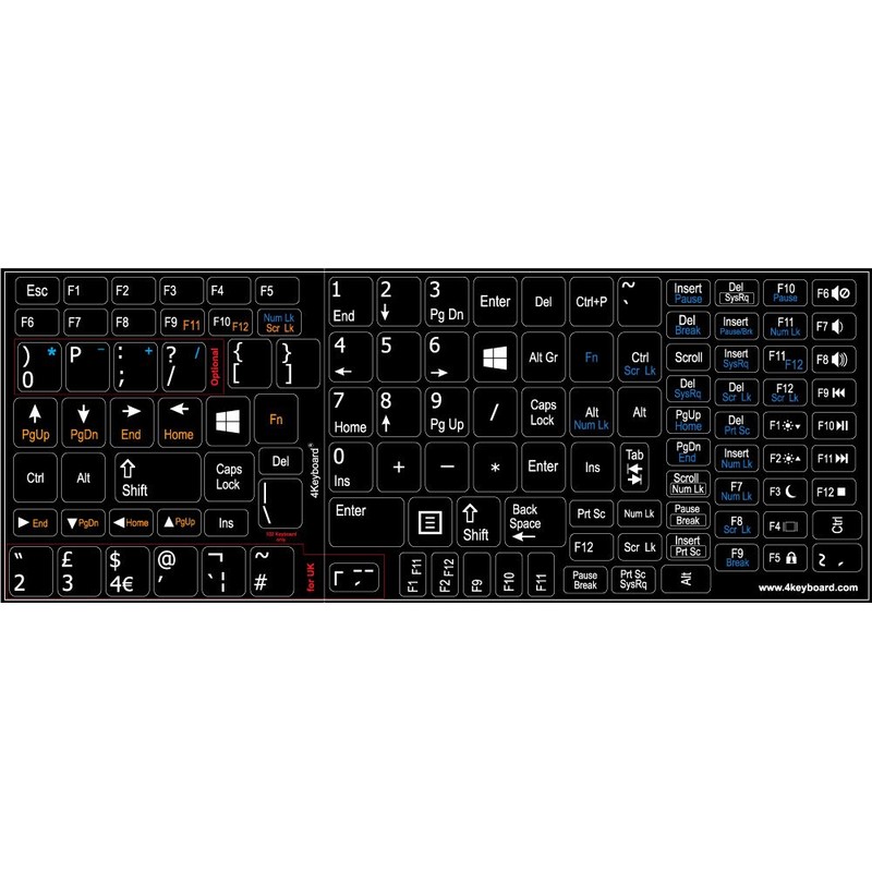 Laptop Replacement English Keyboard Stickers