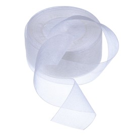 Outus Outus Shimmer Sheer Organza Ribbon Gift Wrapping Ribbon Sheer Chiffon Ribbon Tulle Ribbon Mesh Ribbon (White, 1.6 Inch)