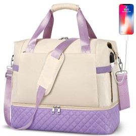 Roysmart Weekender Ovnight Bag for Women travel with Shoes Storage, Airlines Carry on Bag with Wet Pocket, Gym Yoga Bag Hosptial Bags for labor and delivery