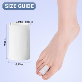 Hoogoo Toe Sleeves 10pcs,Gel Toe Protecters Covers for Middle Toe, Protect Toe from Rubbing, Ingrown Toenails, Corns, Blisters, Hammer Toes and Other Painful Toe Problems