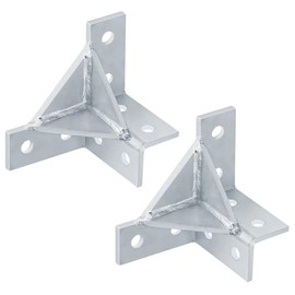 heneng 2 Pcs Wing Shaped Fittings for 1-5/8" Strut Channel, 8 Hole Gusset Double Corner Connector Bracket, 7/32" Thick