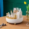 Rotatable Storage Tray Plastic Large Capacity Rotating Organizer Tray Desktop